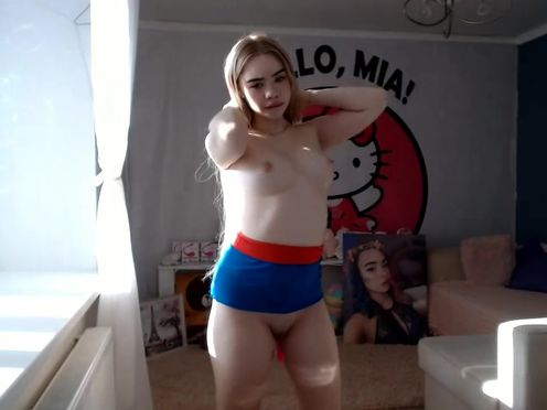 MiaMelon slut in stockings erotically takes off her panties