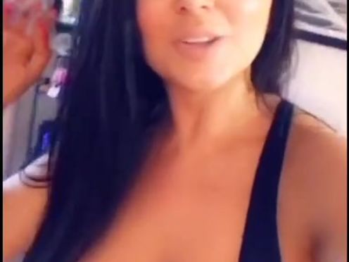 romi_rain onlyfans black-haired lady caresses boobs